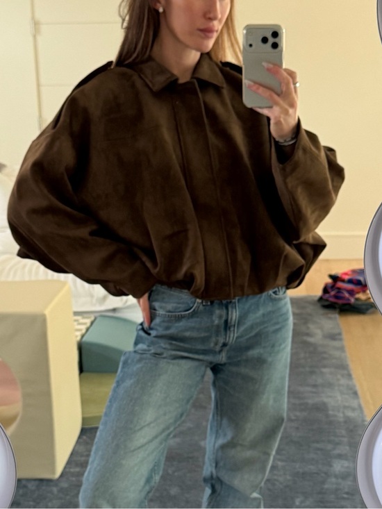 Zara Jackets & Blazers - Zara Faux Suede Volume Bomber